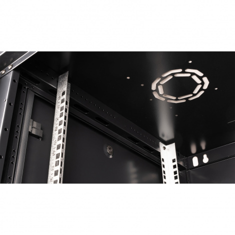 Шкаф 19" телекоммуникационный настенный, 15U 769x600х600 мм, дверь перфорация, черный